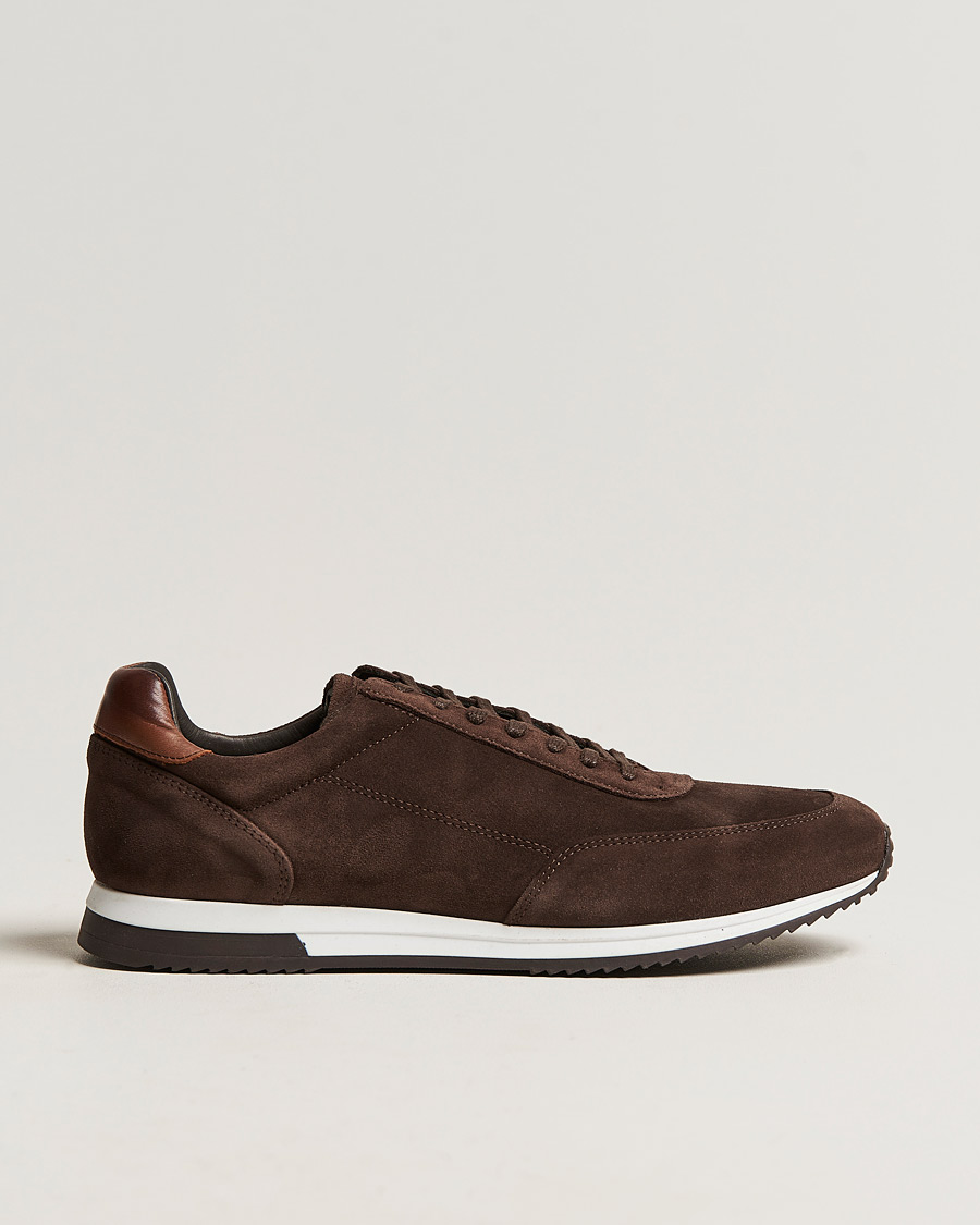 Herre |  | Design Loake | Bannister Running Sneaker Dark Brown Suede