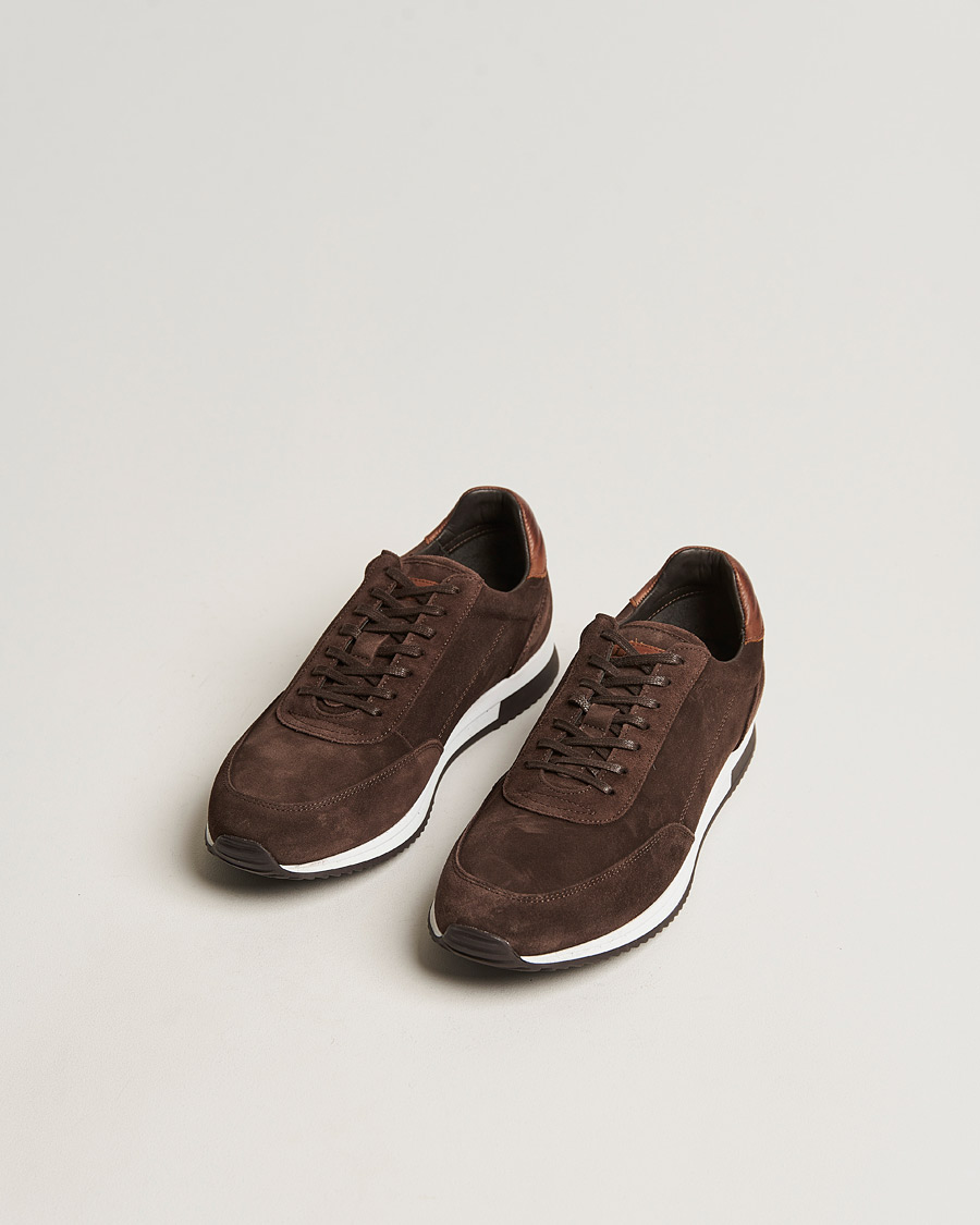 Herre | Afdelinger | Design Loake | Loake 1880 Bannister Running Sneaker Dark Brown Suede