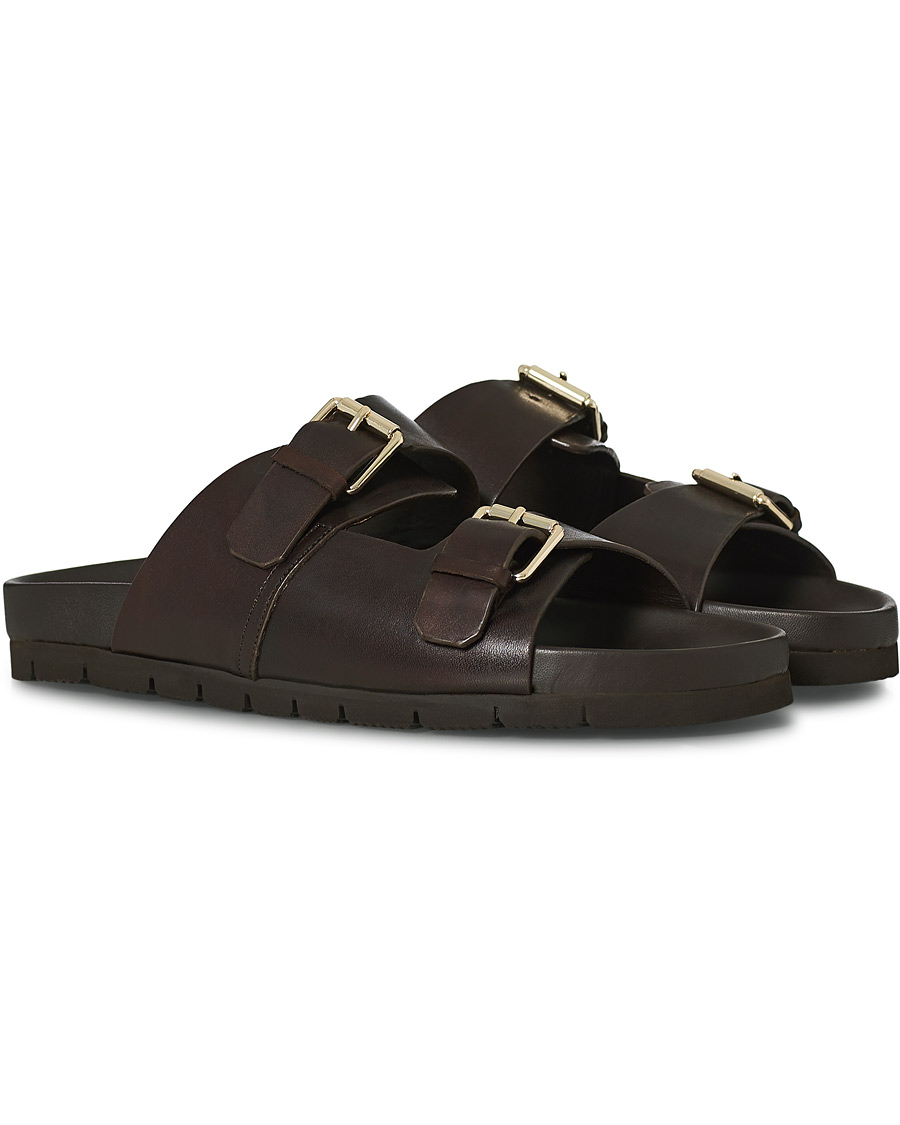 Herre | Grenson Florin Handpainted Buckle Sandal Dark Brown Calf UK6 - EU40 | Grenson | Florin Handpainted Buckle Sandal Dark Brown Calf UK6 - EU40
