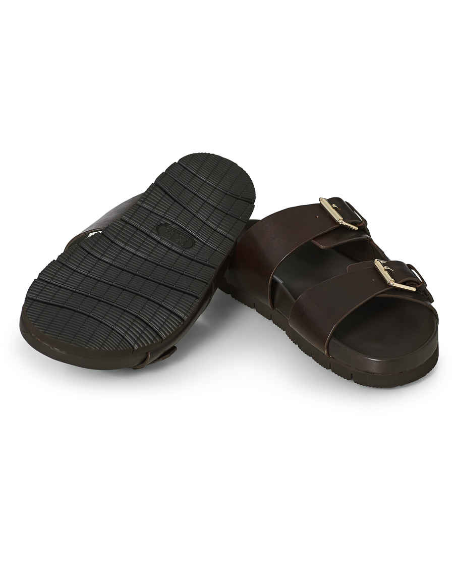 Herre | Grenson Florin Handpainted Buckle Sandal Dark Brown Calf UK6 - EU40 | Grenson | Florin Handpainted Buckle Sandal Dark Brown Calf UK6 - EU40