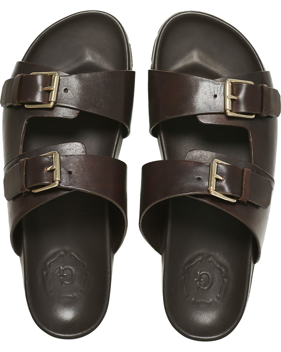 Herre | Grenson Florin Handpainted Buckle Sandal Dark Brown Calf UK6 - EU40 | Grenson | Florin Handpainted Buckle Sandal Dark Brown Calf UK6 - EU40