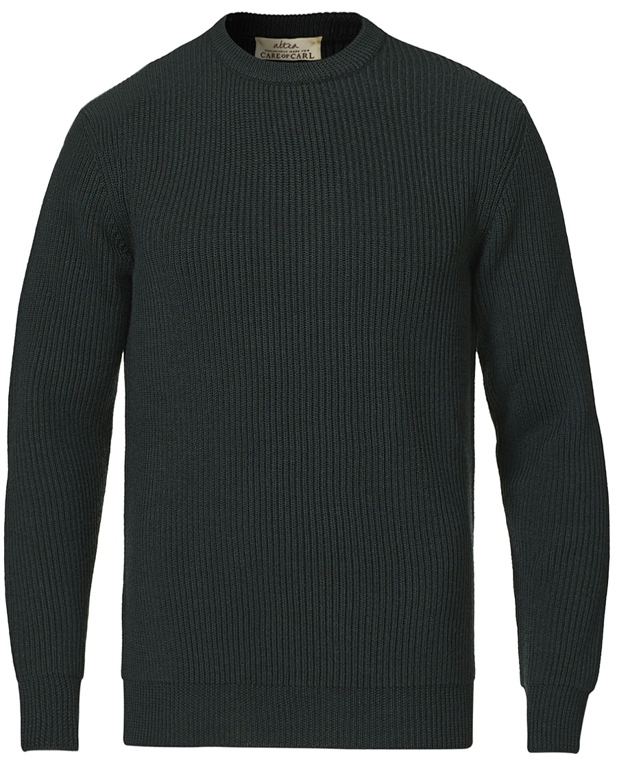 Herre | Trøjer | Altea | Rib Stitch Crew Neck Dark Green