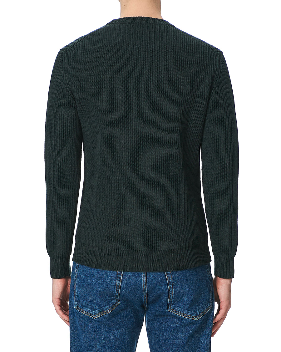 Herre | Trøjer | Altea | Rib Stitch Crew Neck Dark Green
