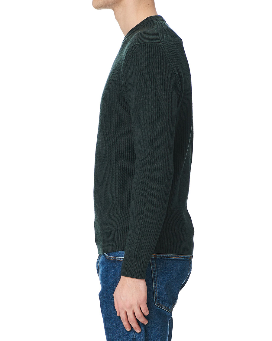 Herre | Trøjer | Altea | Rib Stitch Crew Neck Dark Green