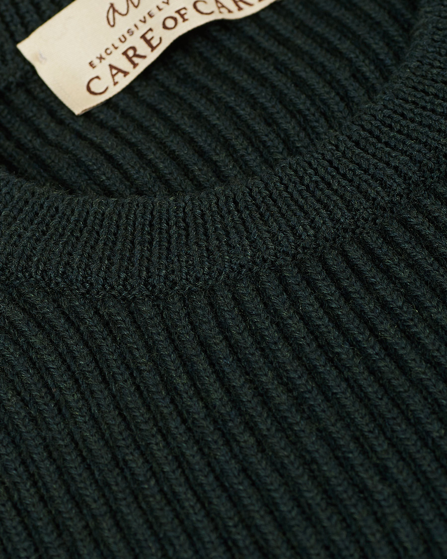Herre | Trøjer | Altea | Rib Stitch Crew Neck Dark Green
