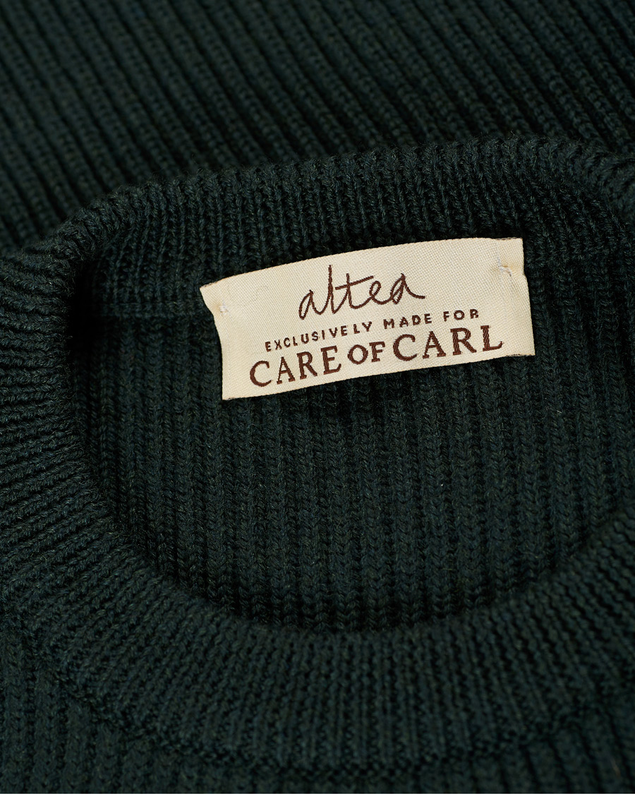 Herre | Trøjer | Altea | Rib Stitch Crew Neck Dark Green