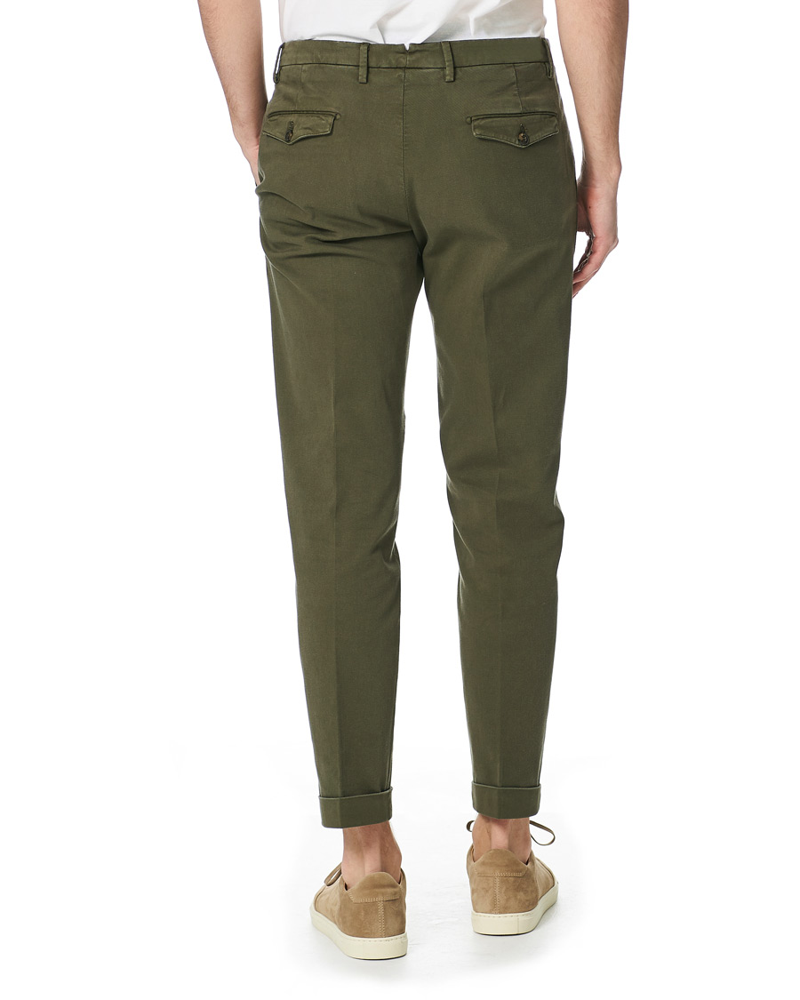 Herre | Bukser | Briglia 1949 | Easy Fit Pleated Cotton Chinos Olive