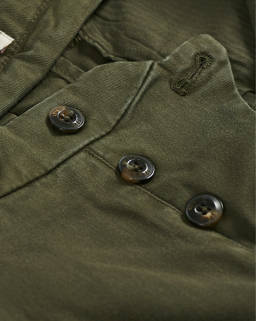 Herre | Bukser | Briglia 1949 | Easy Fit Pleated Cotton Chinos Olive