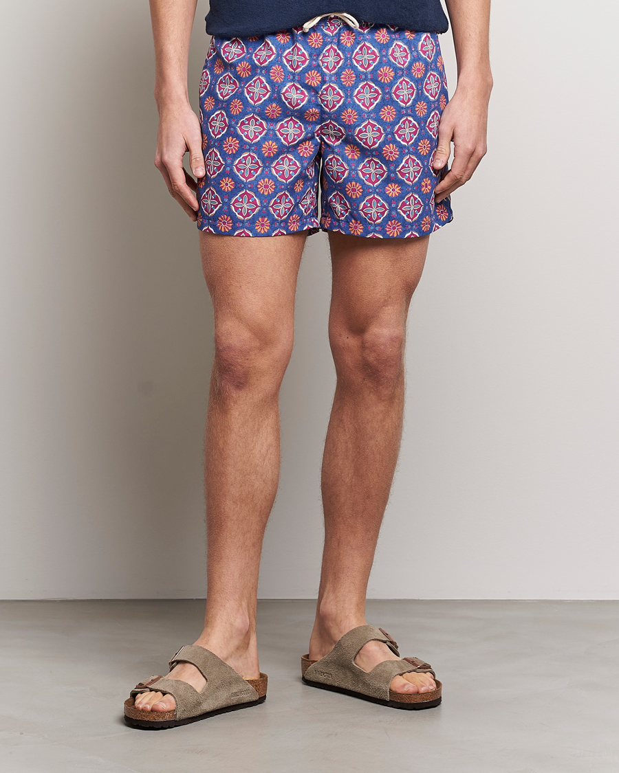 Herre | Badebukser | Ripa Ripa | Maestrale Printed Swimshorts Blue/Red