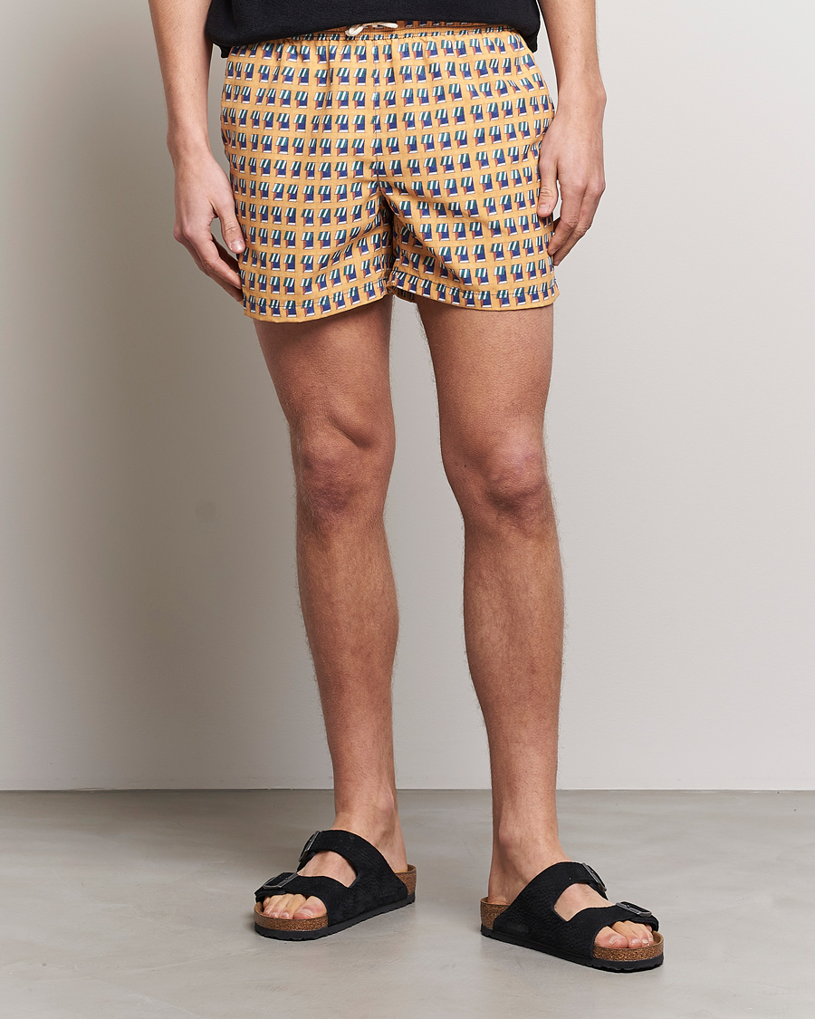 Herre | Badebukser | Ripa Ripa | Finestre Sul Mare Printed Swimshorts Yellow