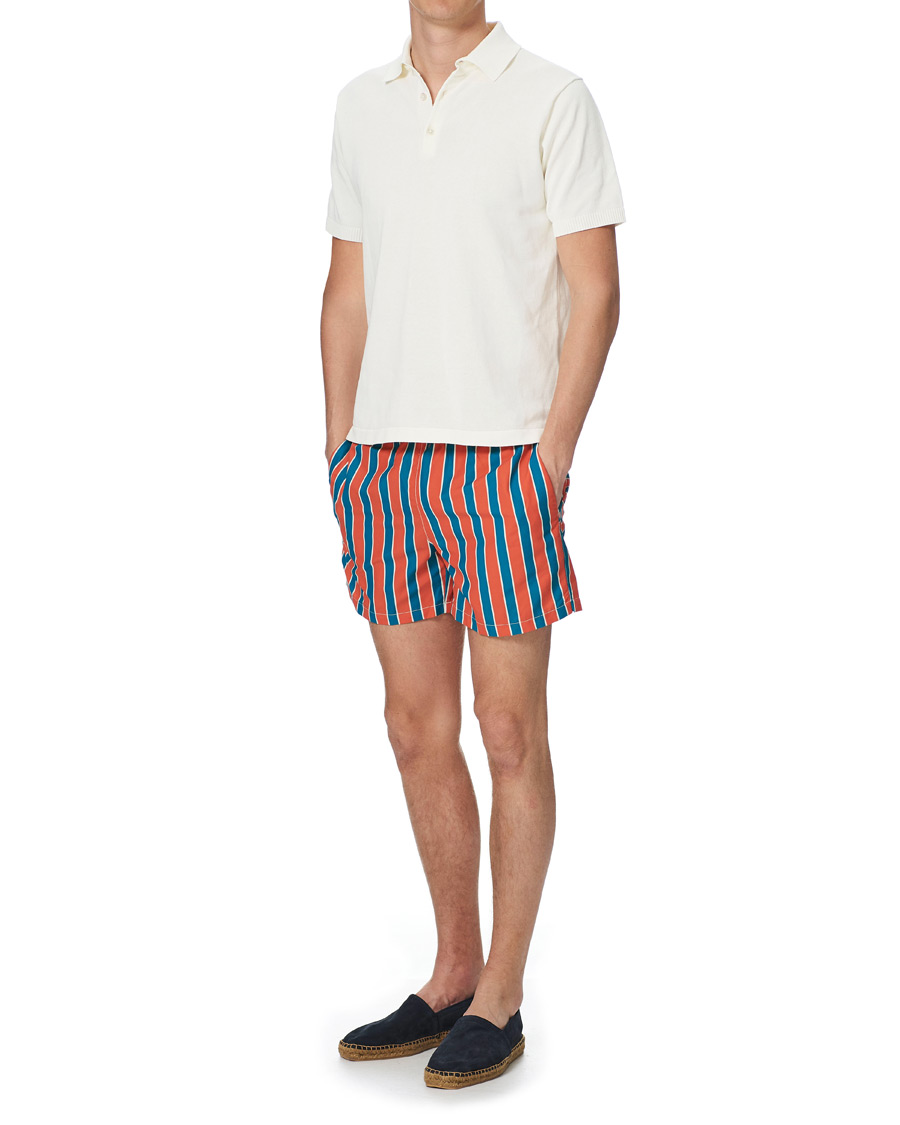 Herre | Badebukser | Ripa Ripa | Monterosso Striped Swimshorts Green/Orange