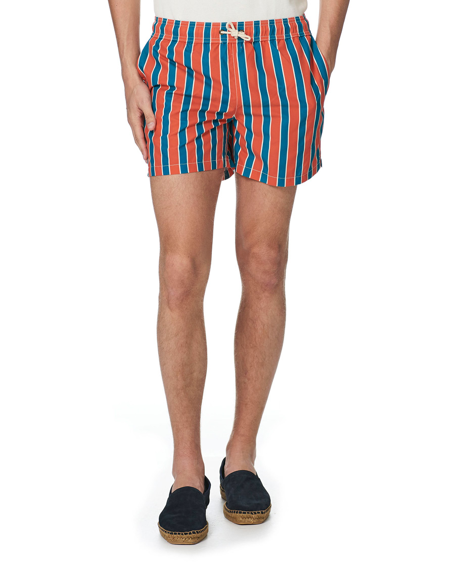 Herre | Ripa Ripa | Ripa Ripa | Monterosso Striped Swimshorts Green/Orange