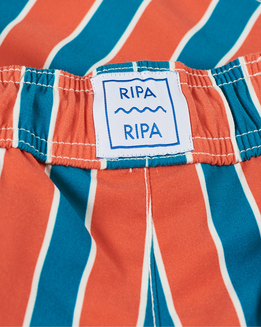 Herre | Badebukser | Ripa Ripa | Monterosso Striped Swimshorts Green/Orange