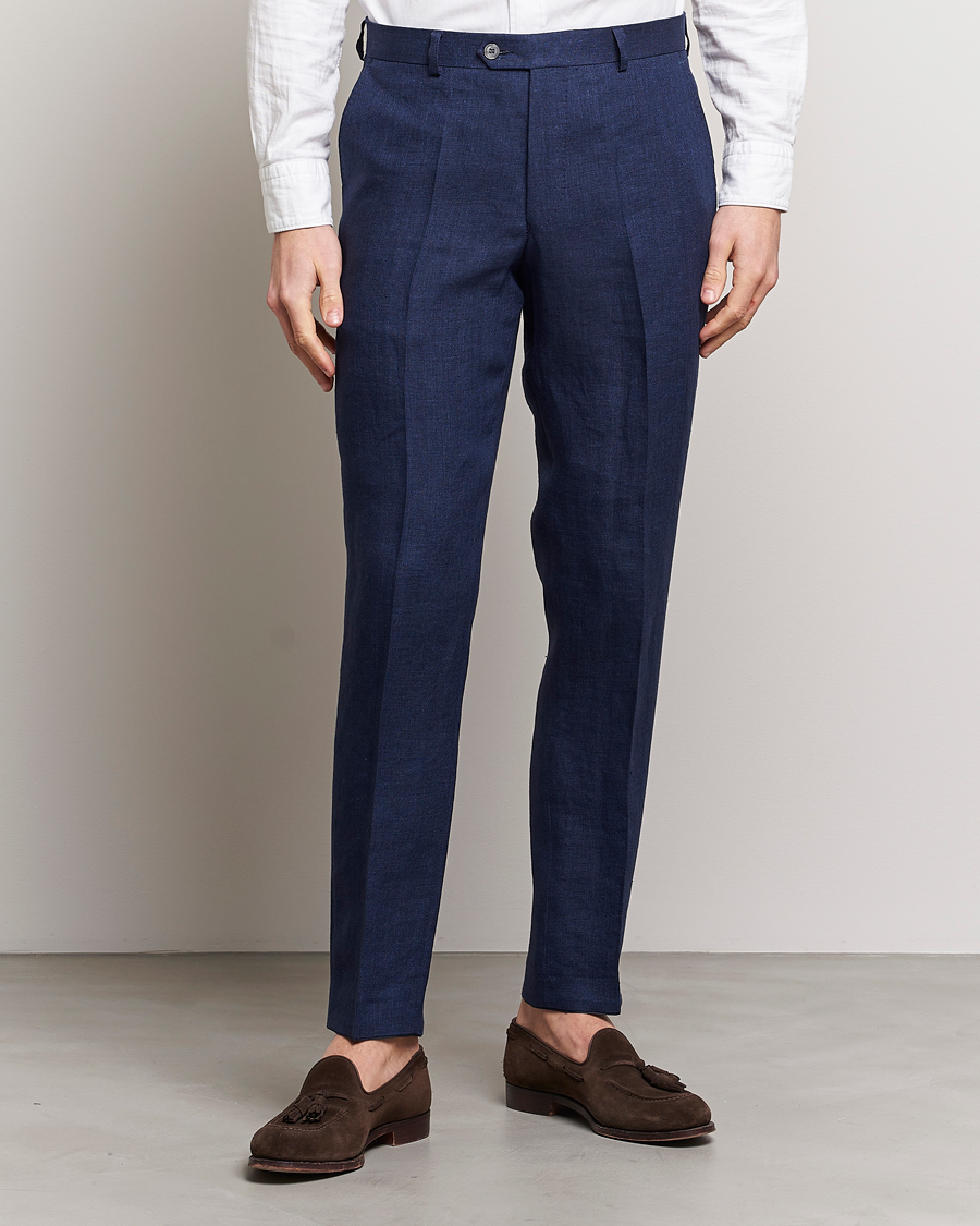 Herre |  | Oscar Jacobson | Denz Linen Trousers Navy