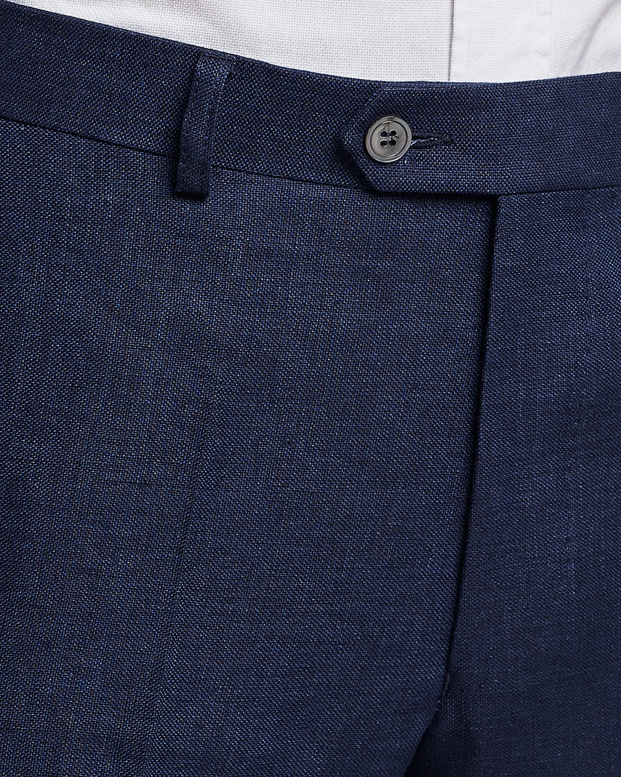Herre | Bukser | Oscar Jacobson | Denz Linen Trousers Navy