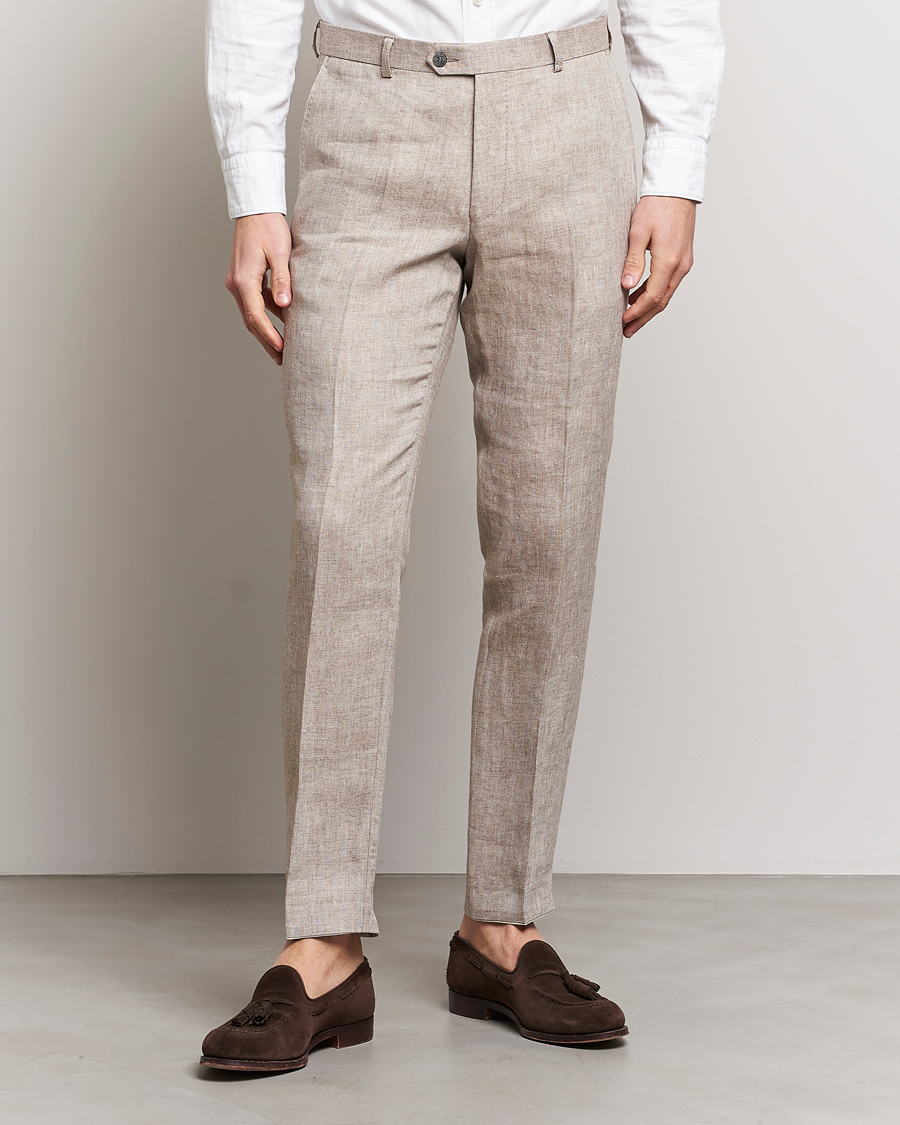Herre |  | Oscar Jacobson | Denz Linen Trousers Beige