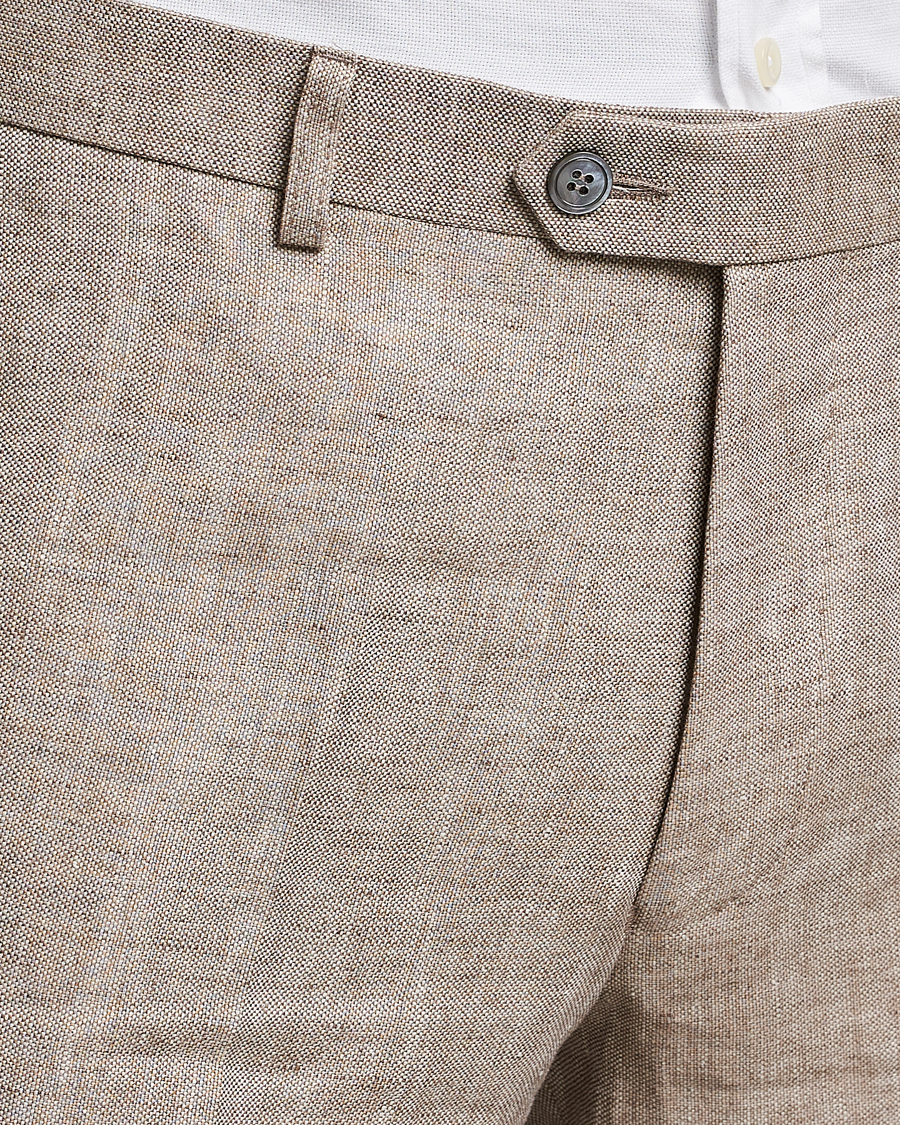 Herre | Bukser | Oscar Jacobson | Denz Linen Trousers Beige