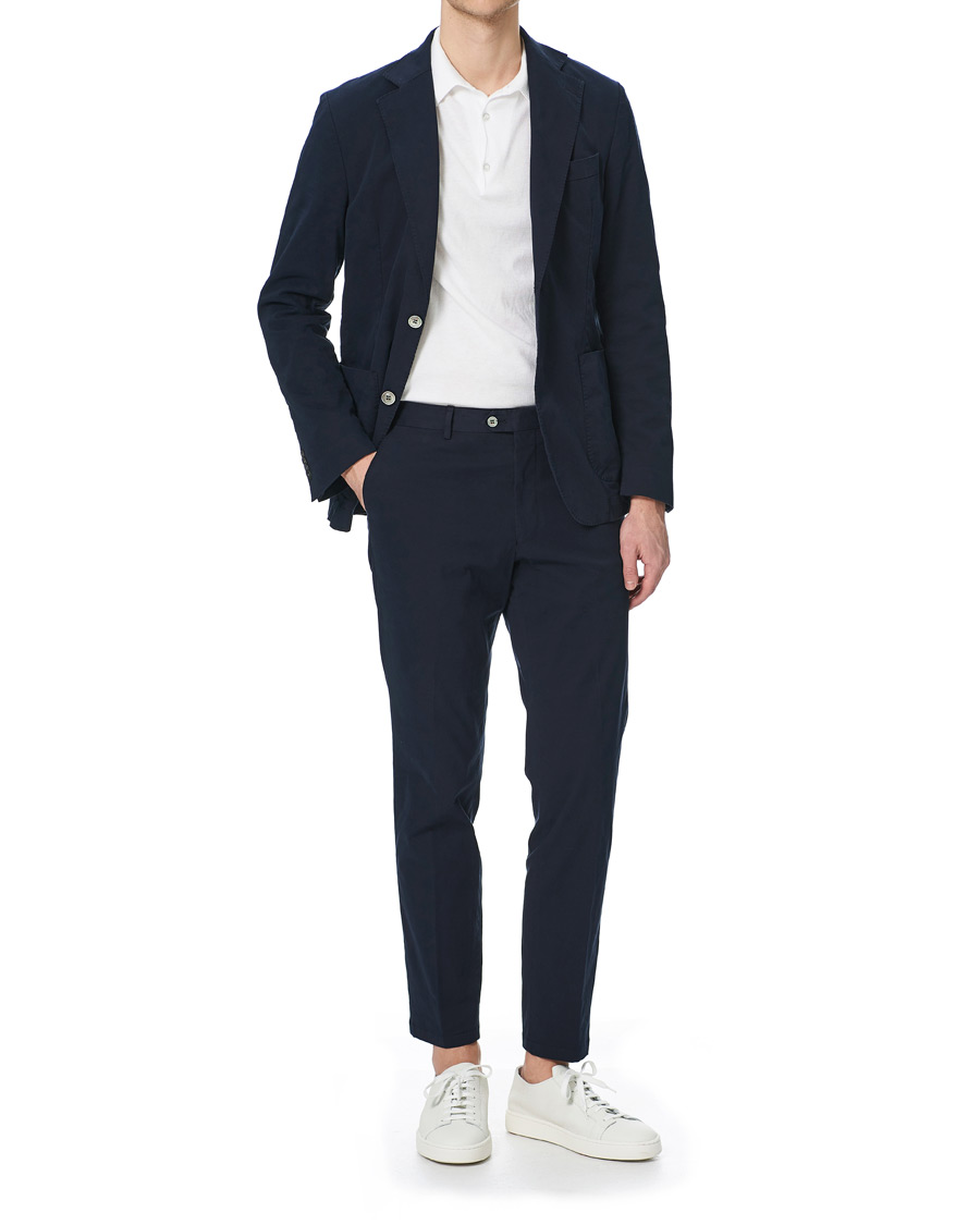 Herre | Bukser | Oscar Jacobson | Denz Cotton Trousers Navy