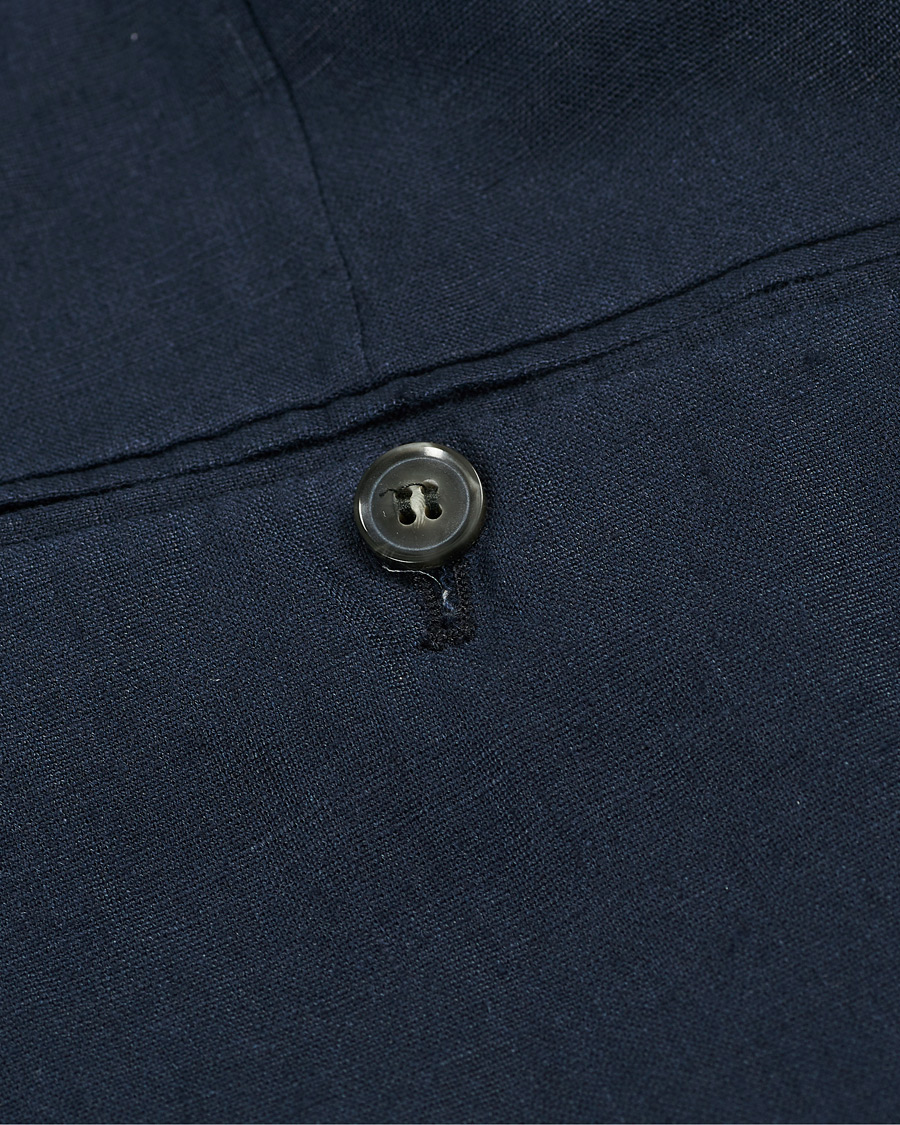 Herre | Bukser | Oscar Jacobson | Nicola Linen Trousers Navy