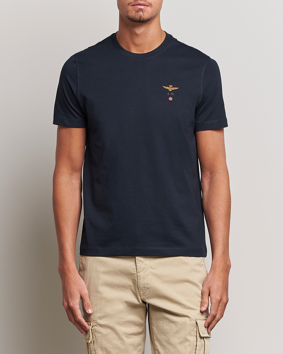 Herre | Kortærmede t-shirts | Aeronautica Militare | TS1580 Crew Neck Tee Navy