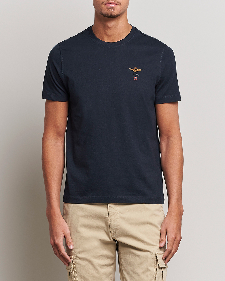 Herre | | Aeronautica Militare | TS1580 Crew Neck Tee Navy