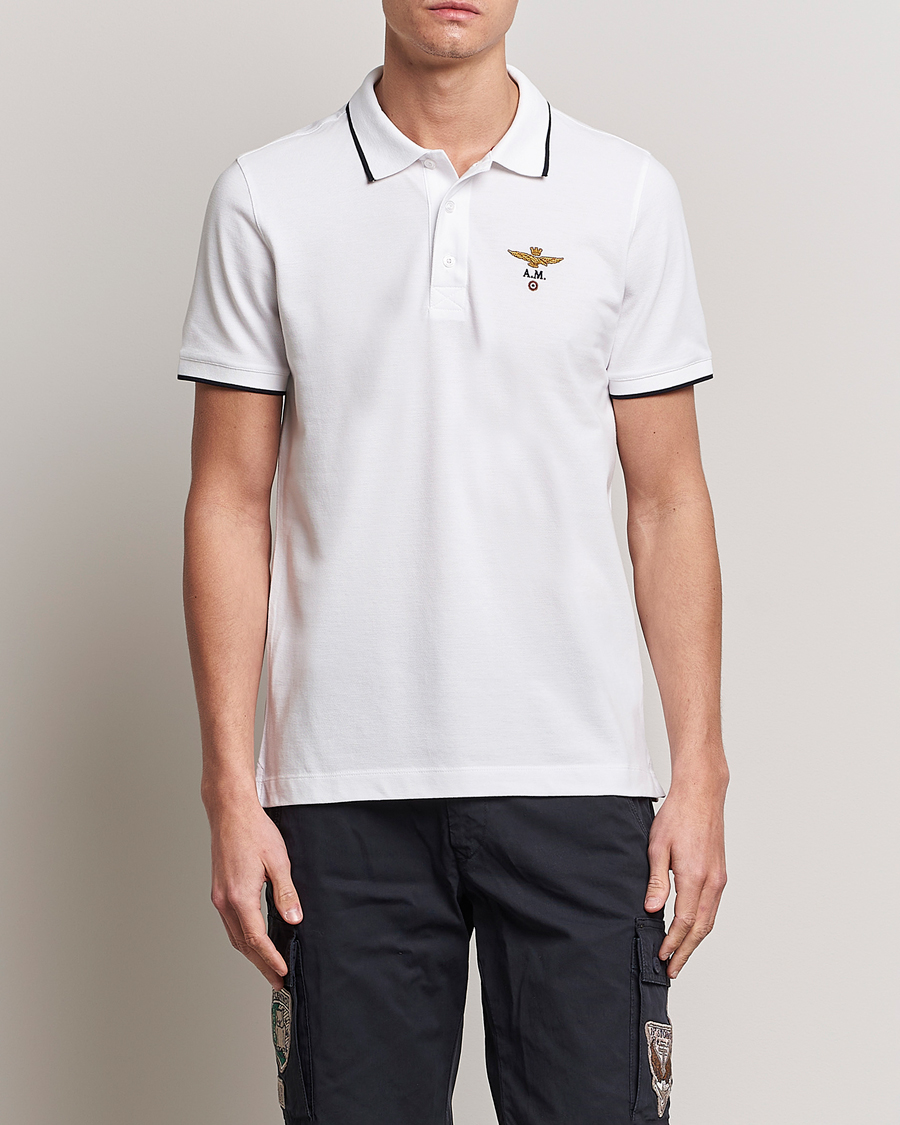 Herre | Udsalg tøj | Aeronautica Militare | Garment Dyed Cotton Polo Off White