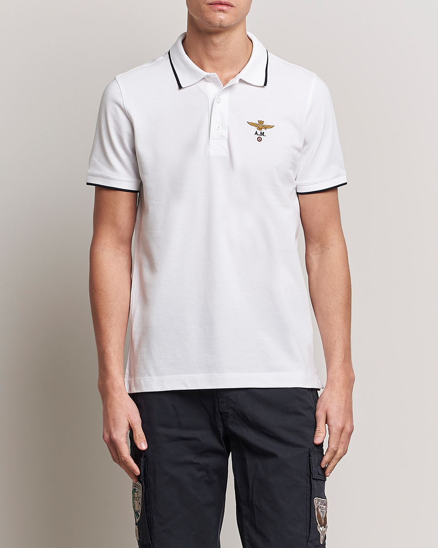 Herre | Udsalg | Aeronautica Militare | Garment Dyed Cotton Polo Off White