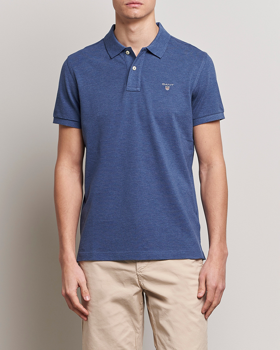 Herre | Polotrøjer | GANT | The Original Polo Marine Melange