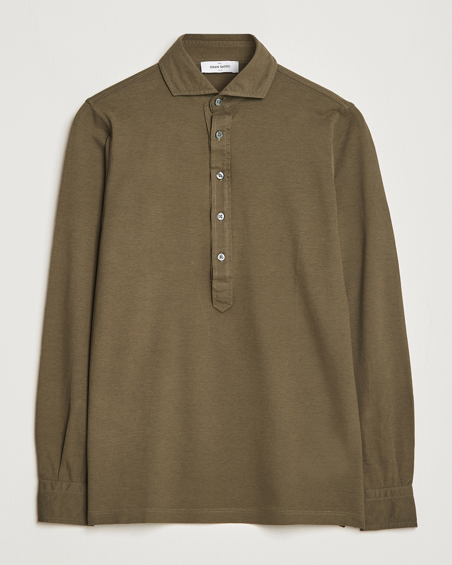 Herre | Skjorter | Gran Sasso | Popover Shirt Dark Brown
