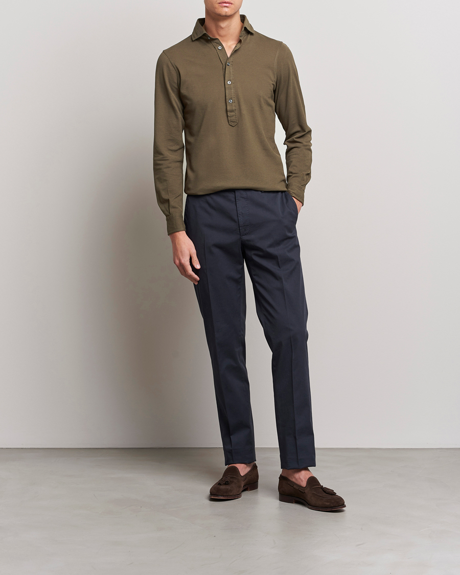 Herre | Skjorter | Gran Sasso | Popover Shirt Dark Brown