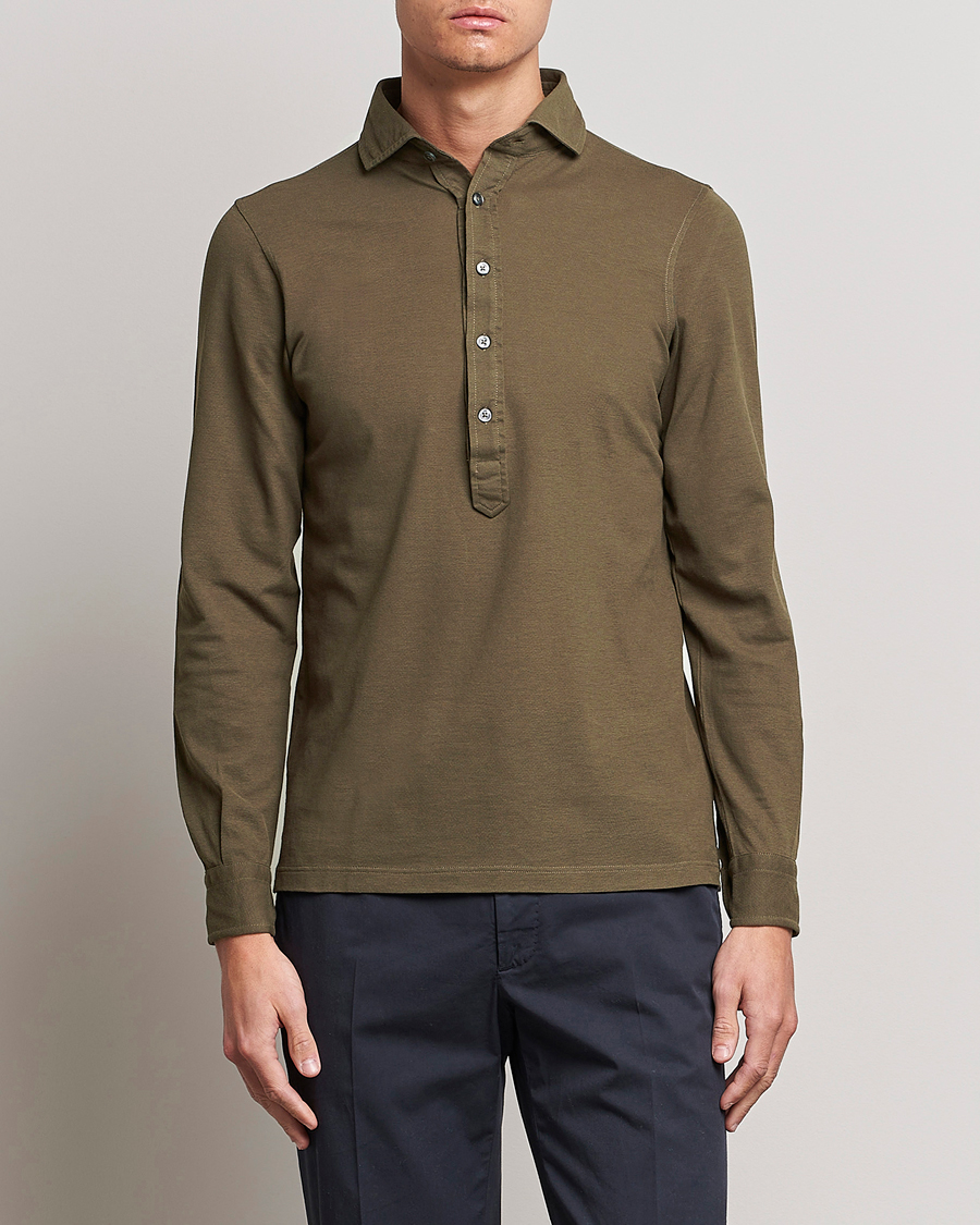 Herre | Skjorter | Gran Sasso | Popover Shirt Dark Brown