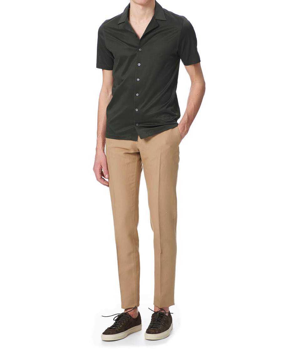Herre | Polotrøjer | Gran Sasso | Mercirized Cotton Bowling Shirt Green