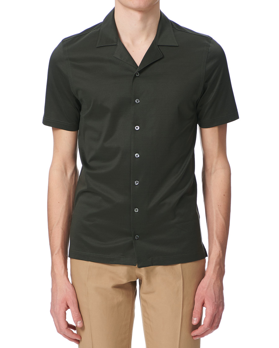 Herre | Polotrøjer | Gran Sasso | Mercirized Cotton Bowling Shirt Green