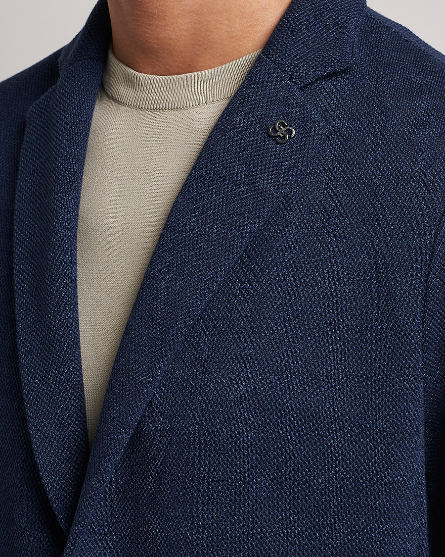 Herre | Blazere & jakker | Gran Sasso | Structured Cotton/Linen Blazer Navy