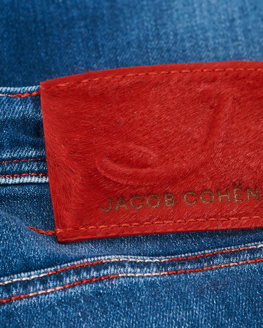 Herre | Jeans | Jacob Cohën | 622 Slim Fit Contrast Stiching Jeans Mid Blue
