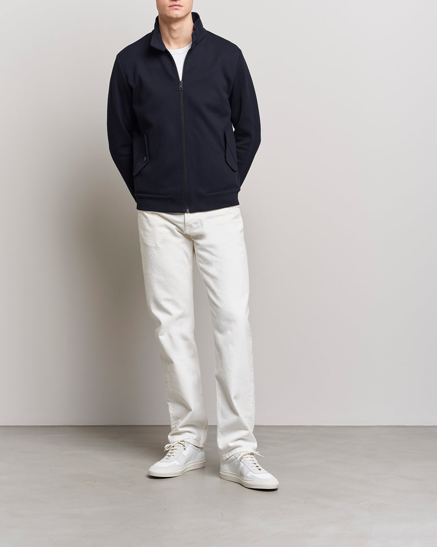 Herre | Jakker | Harris Wharf London | Loro Piana Cavalry Twill Harrington Jacket Dark Blue