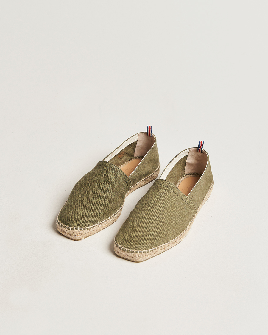 Men |  | Castañer | Pablo Washed Canvas Espadrilles Olive