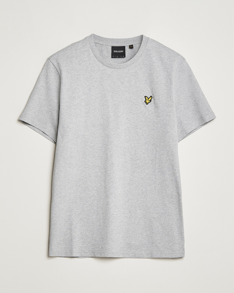 Herre | T-Shirts | Lyle & Scott | Crew Neck Organic Cotton T-Shirt Light Grey Marl