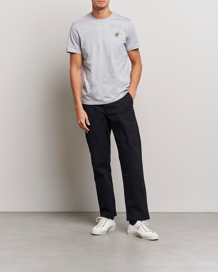 Herre | T-Shirts | Lyle & Scott | Crew Neck Organic Cotton T-Shirt Light Grey Marl