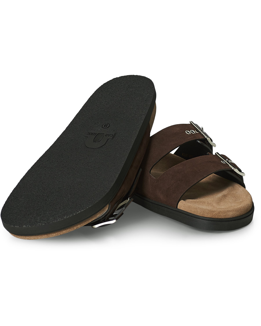 Car Shoe Sandal Dark Brown Suede -