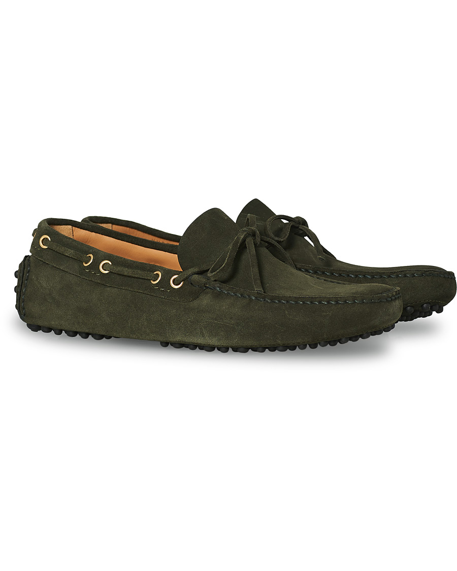 Herre | Car Shoe Driver Moccasin Dark Green Suede | Car Shoe | Driver Moccasin Dark Green Suede