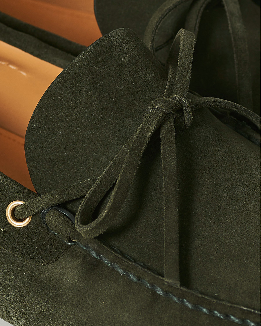 Herre | Car Shoe Driver Moccasin Dark Green Suede | Car Shoe | Driver Moccasin Dark Green Suede