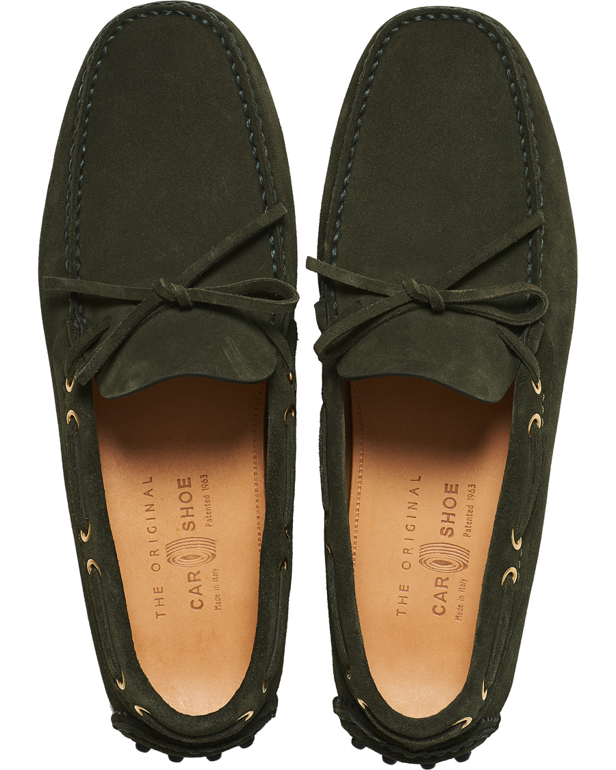 Herre | Car Shoe Driver Moccasin Dark Green Suede | Car Shoe | Driver Moccasin Dark Green Suede