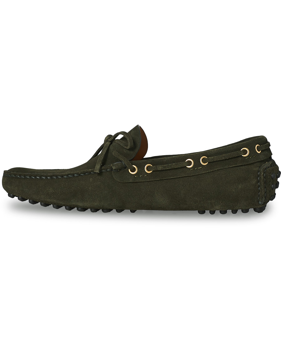 Herre | Car Shoe Driver Moccasin Dark Green Suede | Car Shoe | Driver Moccasin Dark Green Suede