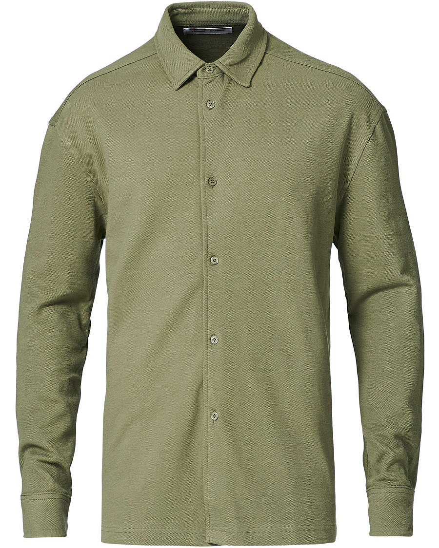 Herre | Trøjer | Samsøe Samsøe | Samsøe & Samsøe Abuto Cotton Piquet Shirt Deep Lichen Green