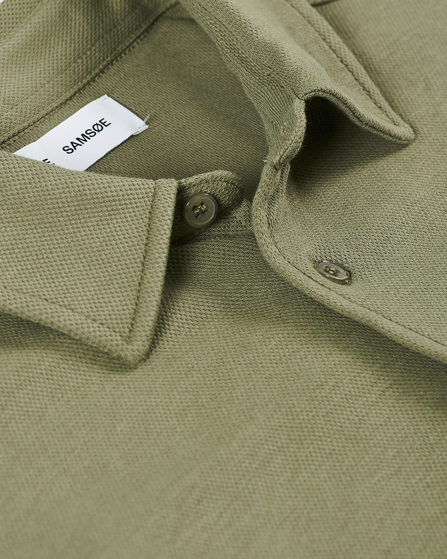 Herre | Trøjer | Samsøe Samsøe | Samsøe & Samsøe Abuto Cotton Piquet Shirt Deep Lichen Green