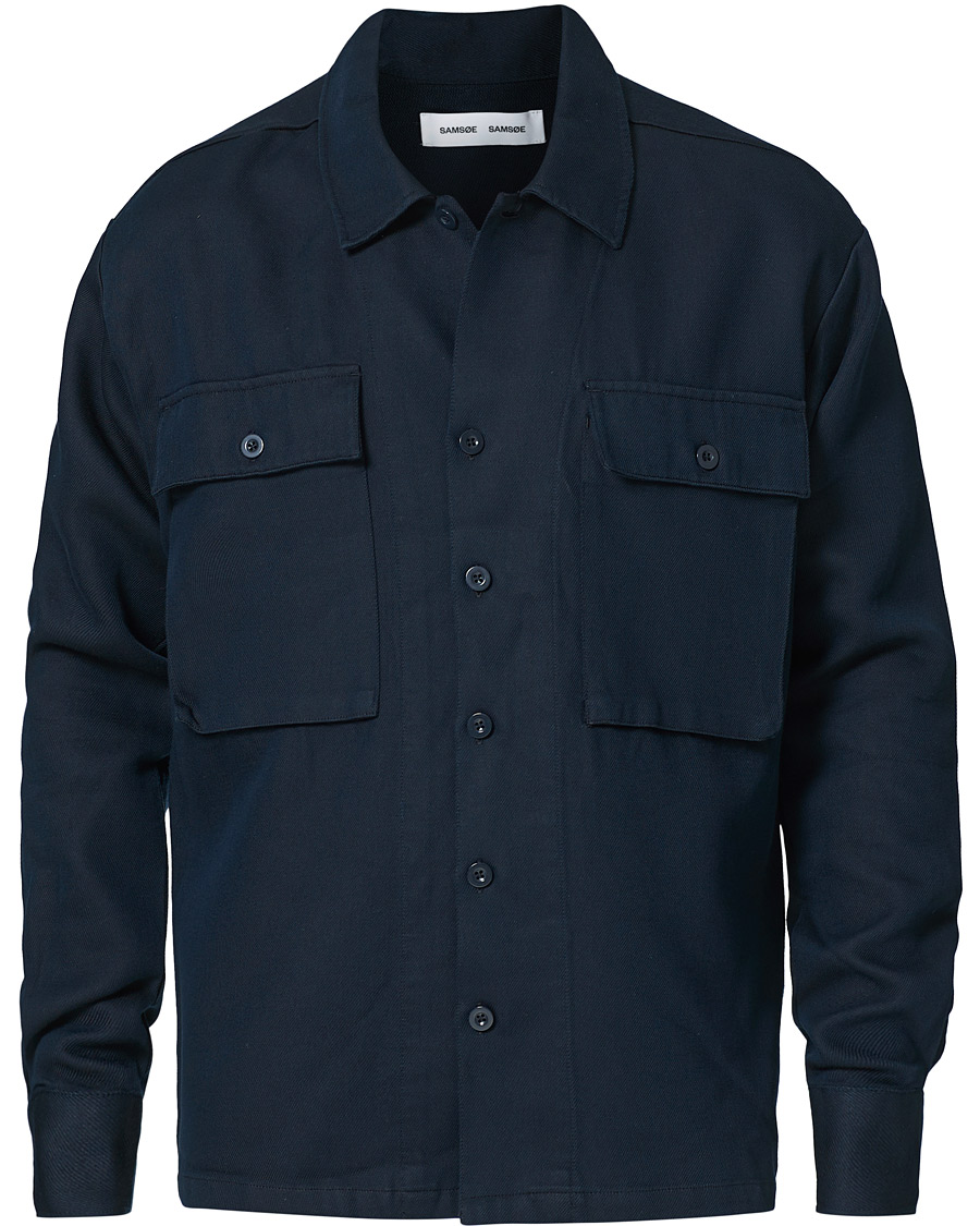 Herre | Skjorter | Samsøe Samsøe | Samsøe & Samsøe Vega Cotton/Lyocel Shirt Jacket Sky Captain