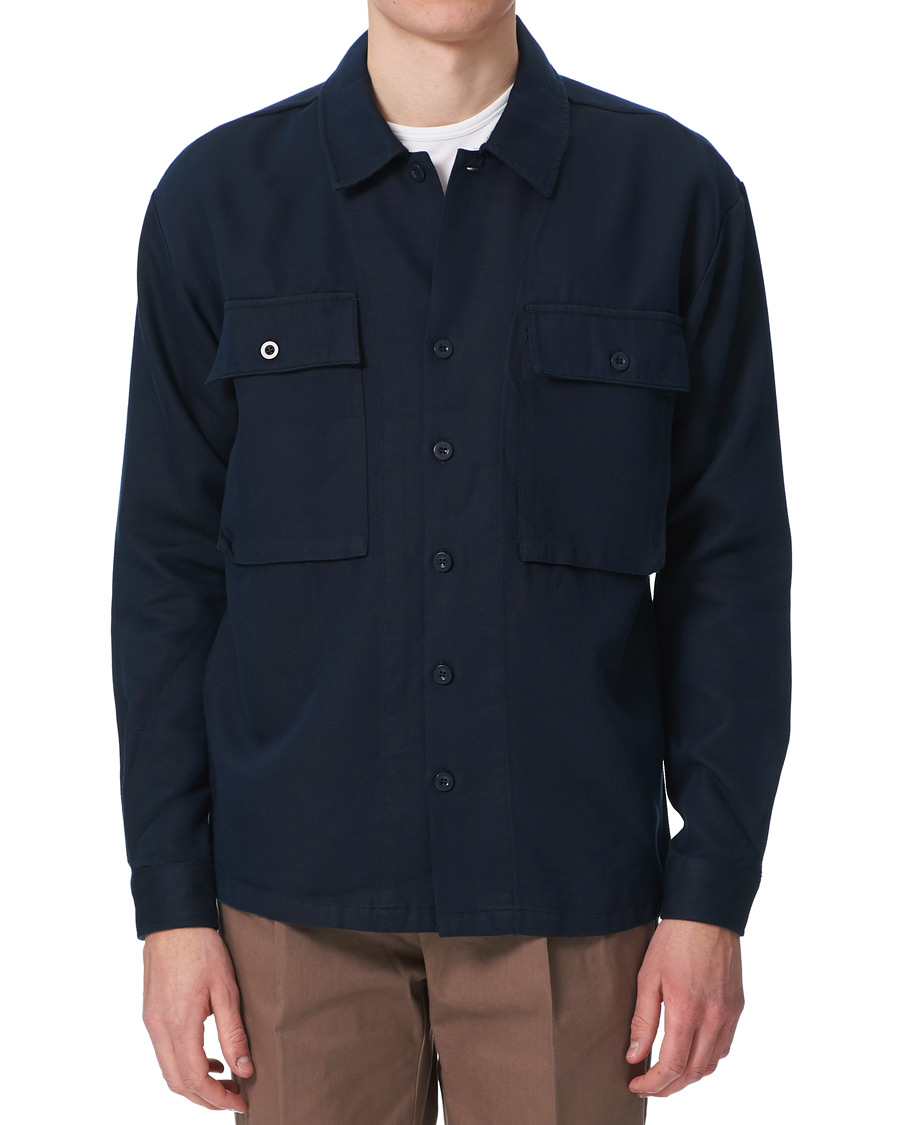 Herre | Skjorter | Samsøe Samsøe | Samsøe & Samsøe Vega Cotton/Lyocel Shirt Jacket Sky Captain