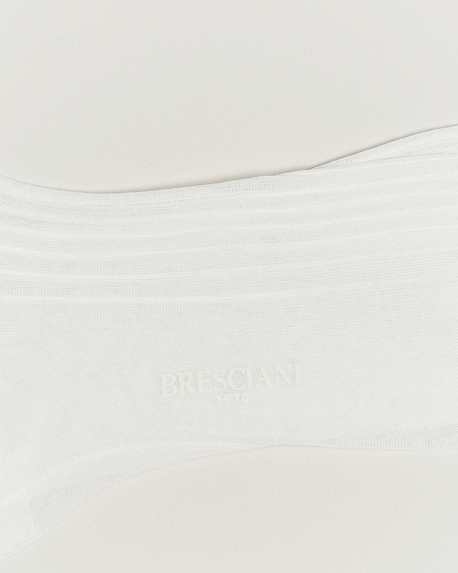 Herre |  | Bresciani | Cotton Ribbed Short Socks White