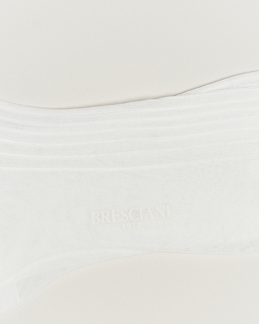 Herre | Italian Department | Bresciani | Cotton Ribbed Short Socks White